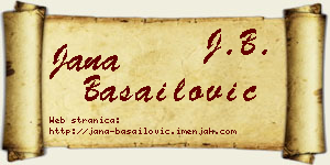 Jana Basailović vizit kartica